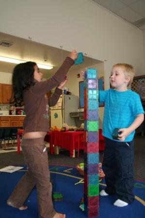 Kidspace kids playing with blocks